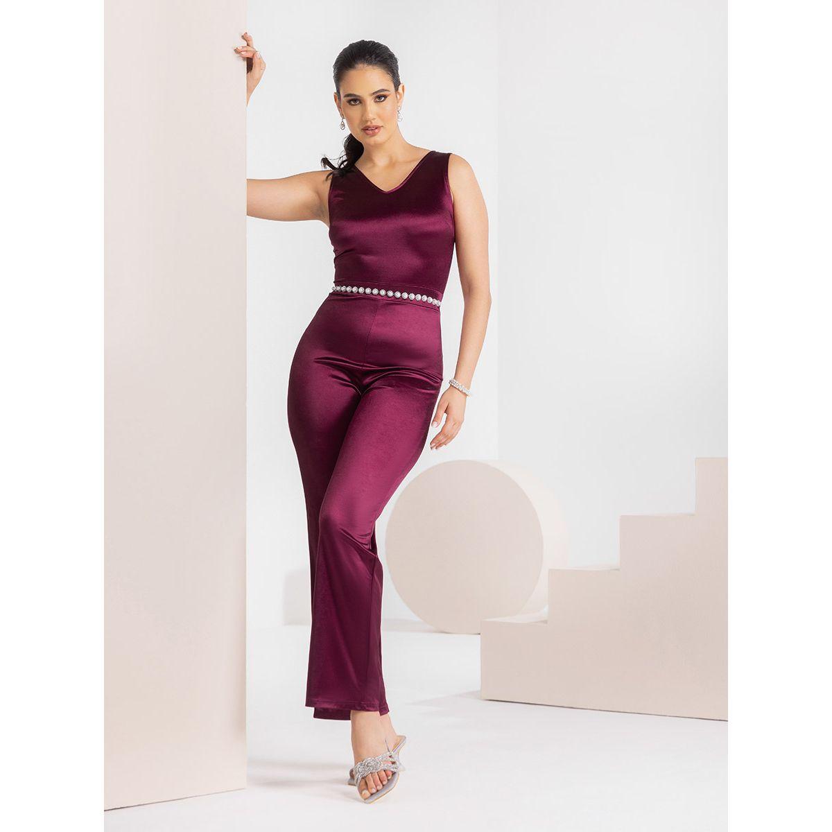Styli Limited Satin Jumpsuit with Pearls Embellished Cape-women-clothing-jumpsuits-image-5