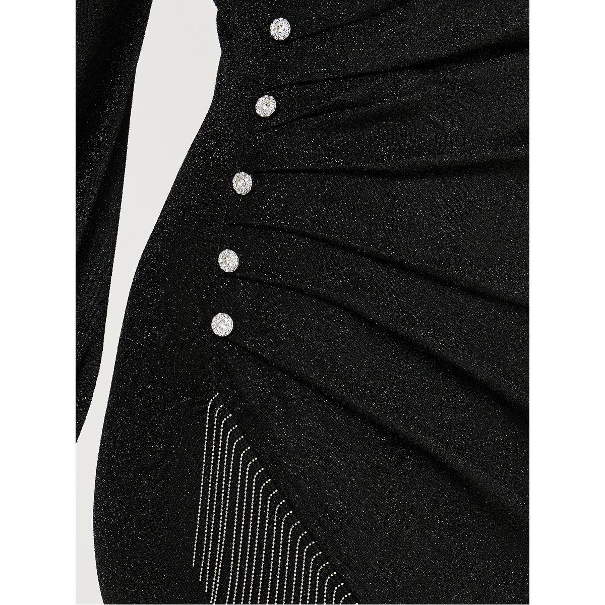 Styli Limited Shimmer Wrap Maxi Dress with Embellished Rhinestone & Tassel-women-clothing-dresses-image-3