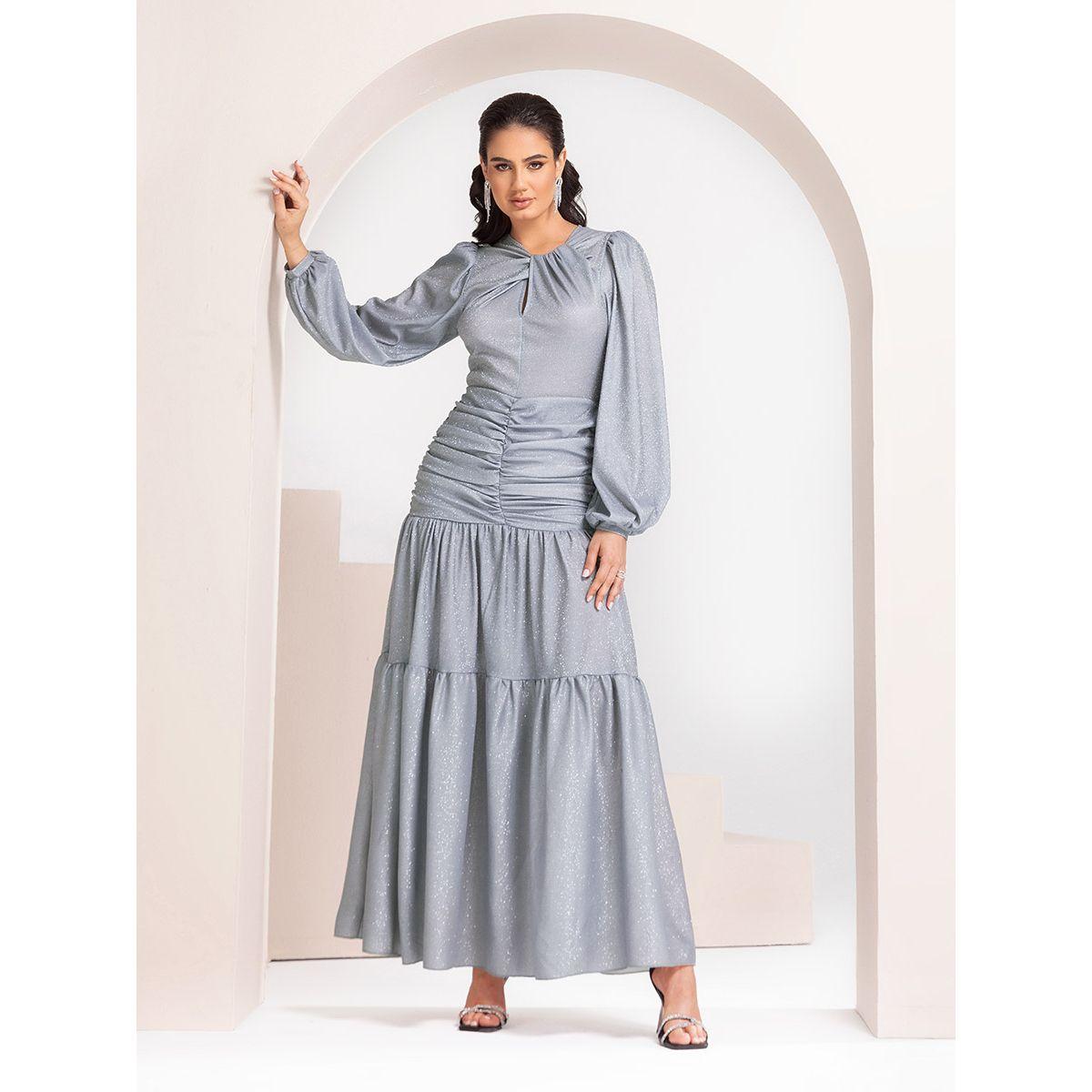 فستان طويل مزين بكسرات-women-clothing-dresses-image-1