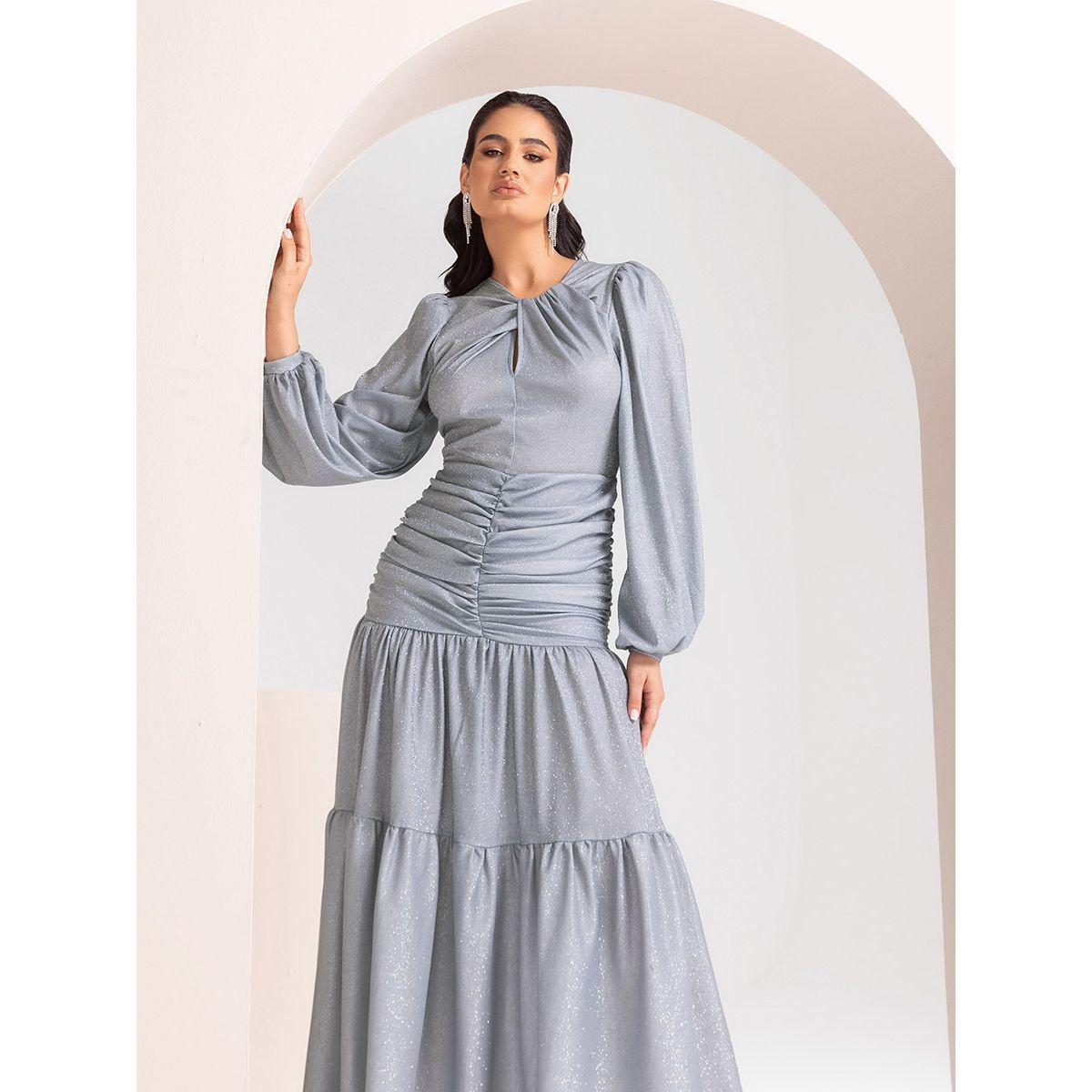 فستان طويل مزين بكسرات-women-clothing-dresses-image-2