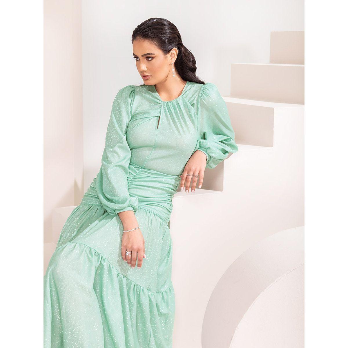Styli Limited Shimmer Tiered Maxi Dress with Gathered Detail-women-clothing-dresses-image-2