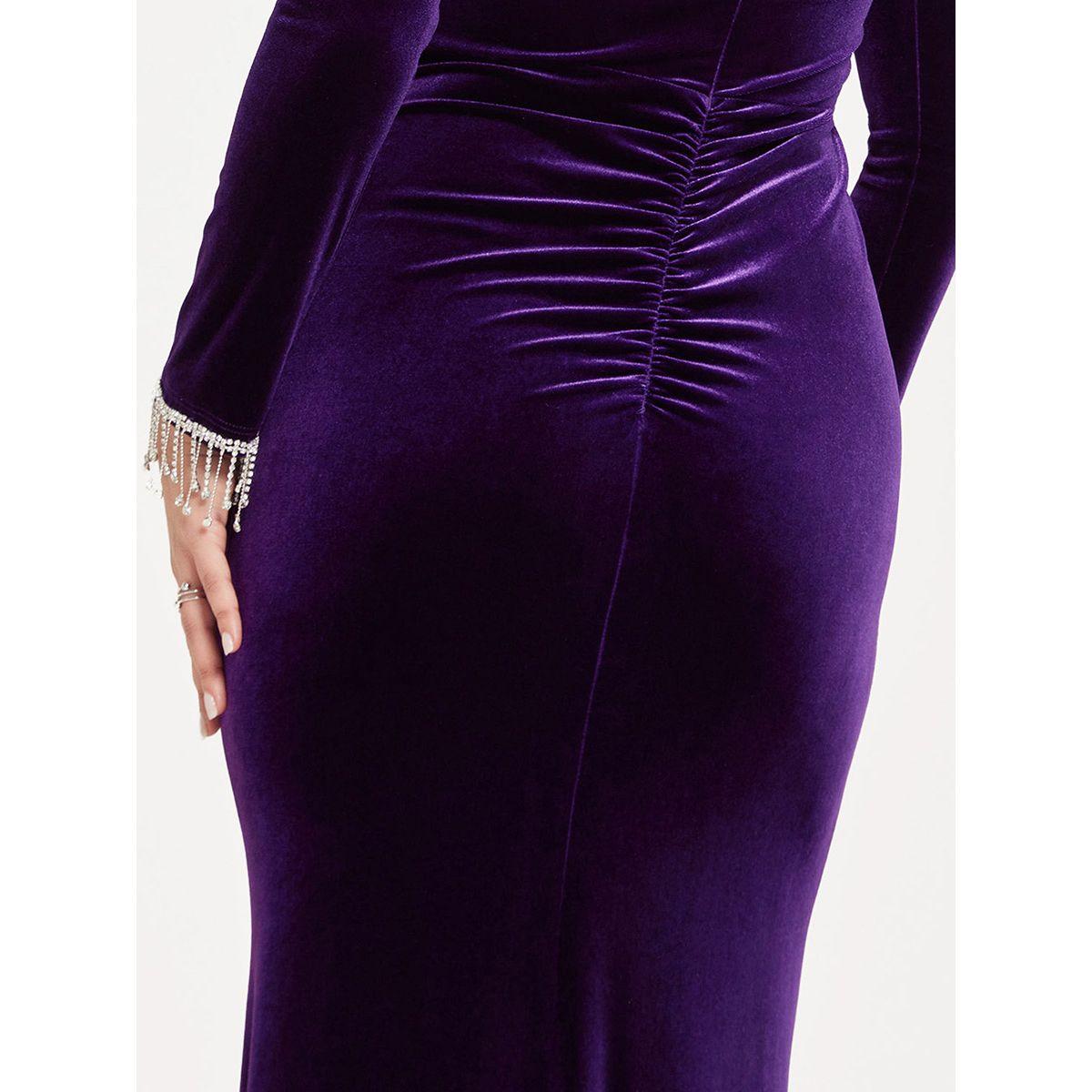 فستان مخملي باكتاف مكشوفة-women-clothing-dresses-image-5