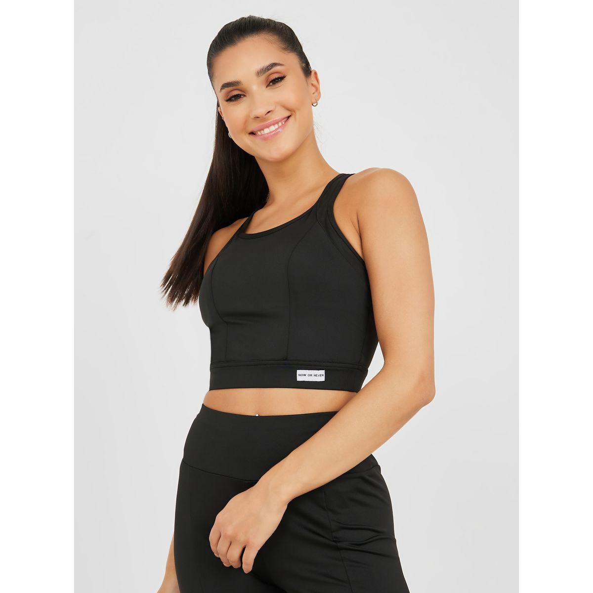Styli Active Patch Detail Longline Sports Bra & Front Split Flared Leggings Active Set-women-clothing-sportswearandactivewear-trackpantsandtracksuits-image-3