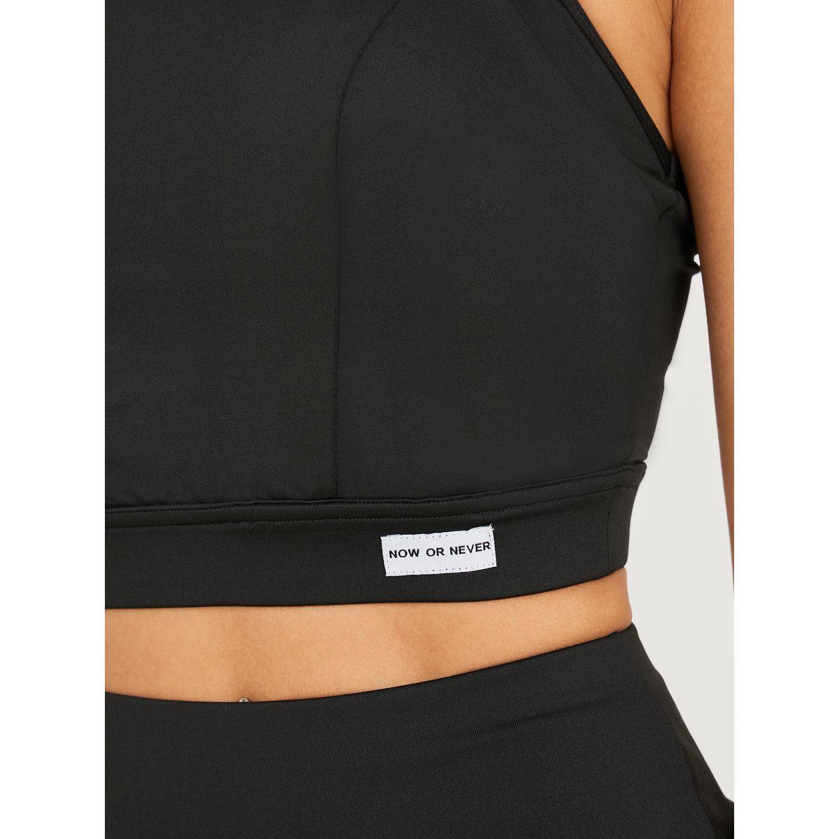 Styli Active Patch Detail Longline Sports Bra & Front Split Flared Leggings Active Set-women-clothing-sportswearandactivewear-trackpantsandtracksuits-image-4
