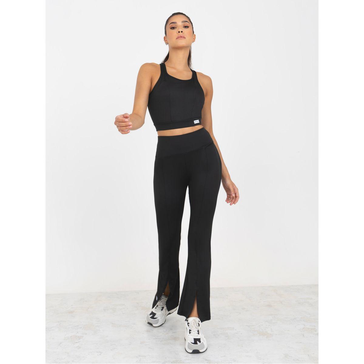 Styli Active Patch Detail Longline Sports Bra & Front Split Flared Leggings Active Set-women-clothing-sportswearandactivewear-trackpantsandtracksuits-image-9