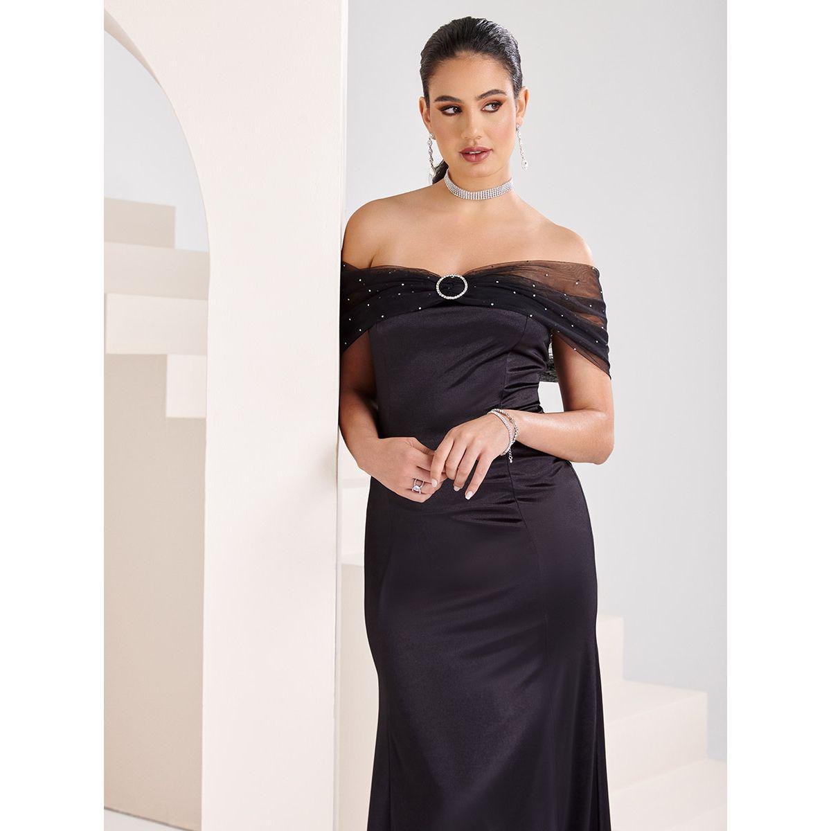 فستان طويل ساتان بأكتاف مكشوفة-women-clothing-dresses-image-2