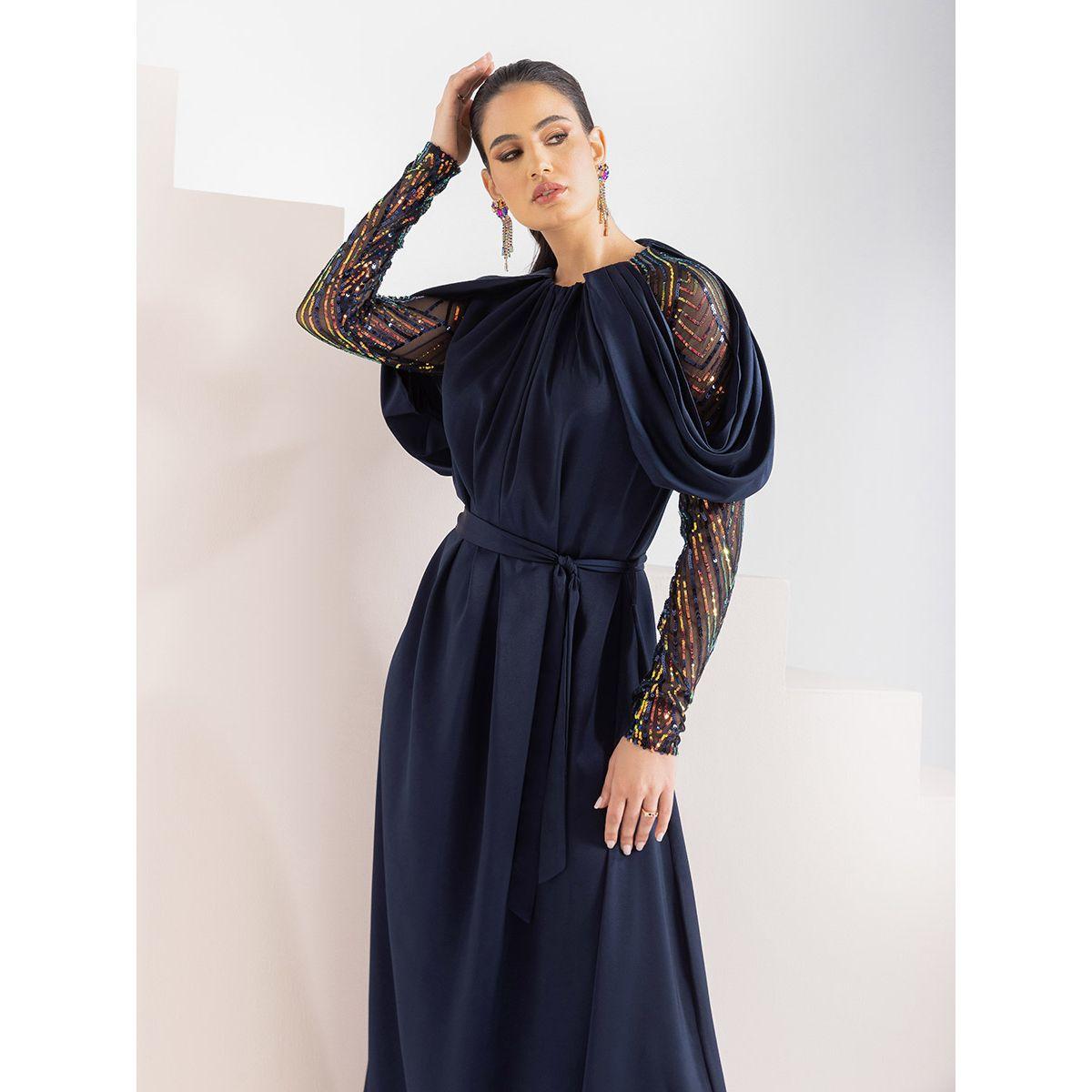 فستان طويل ساتان مزين بالترتر-women-clothing-dresses-image-2