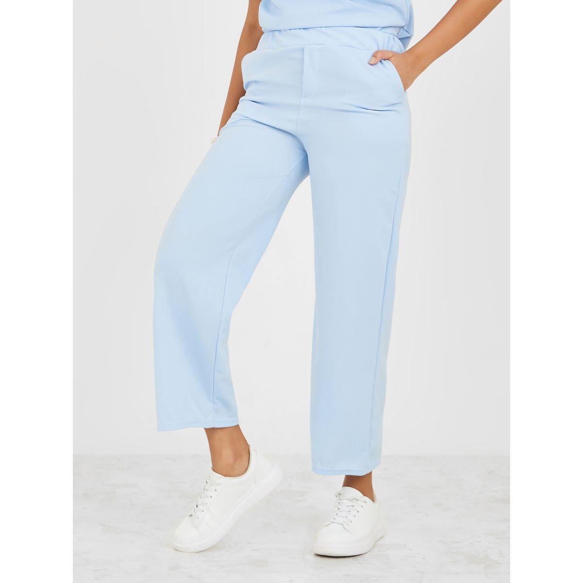 Styli Wrap Front V Neck Top & Straight Pants Co-Ord Set-women-clothing-coordsets-image-4
