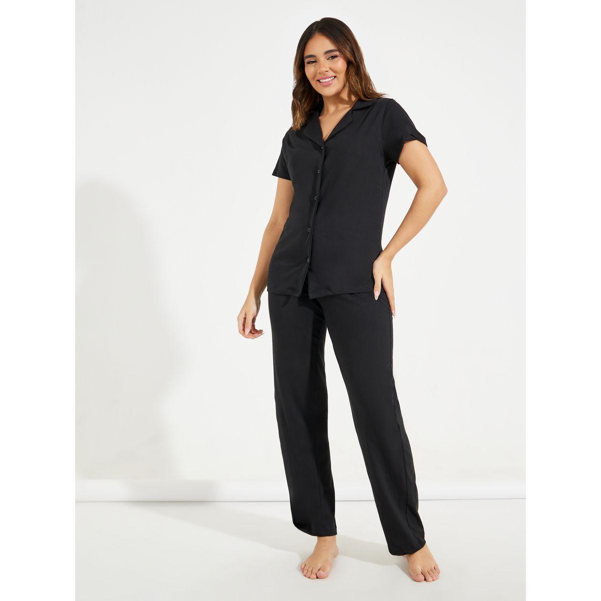 Styli Unwind Cotton Jersey Short Sleeve Shirt & Pyjama Set-women-clothing-nightwear-pyjamas-longsets-image-2