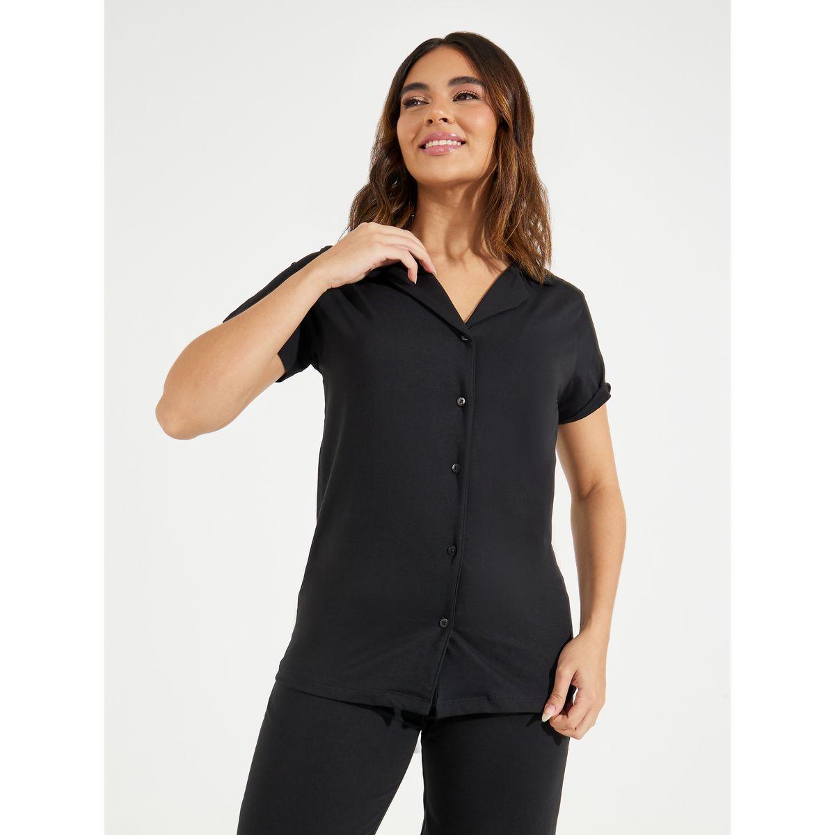 Styli Unwind Cotton Jersey Short Sleeve Shirt & Pyjama Set-women-clothing-nightwear-pyjamas-longsets-image-3