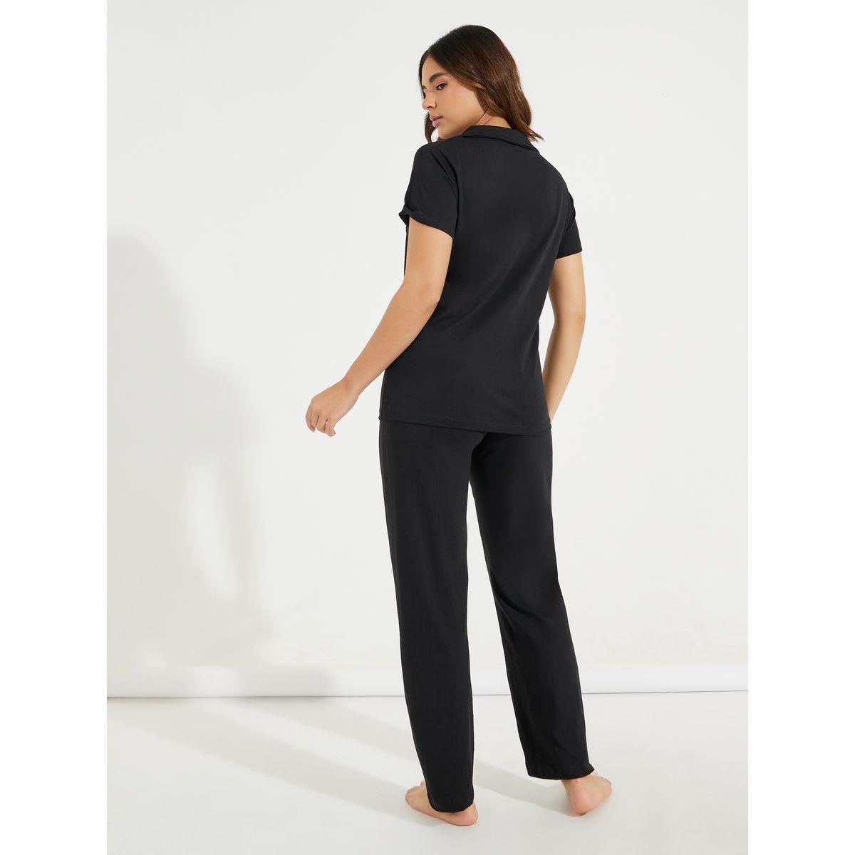 Styli Unwind Cotton Jersey Short Sleeve Shirt & Pyjama Set-women-clothing-nightwear-pyjamas-longsets-image-5