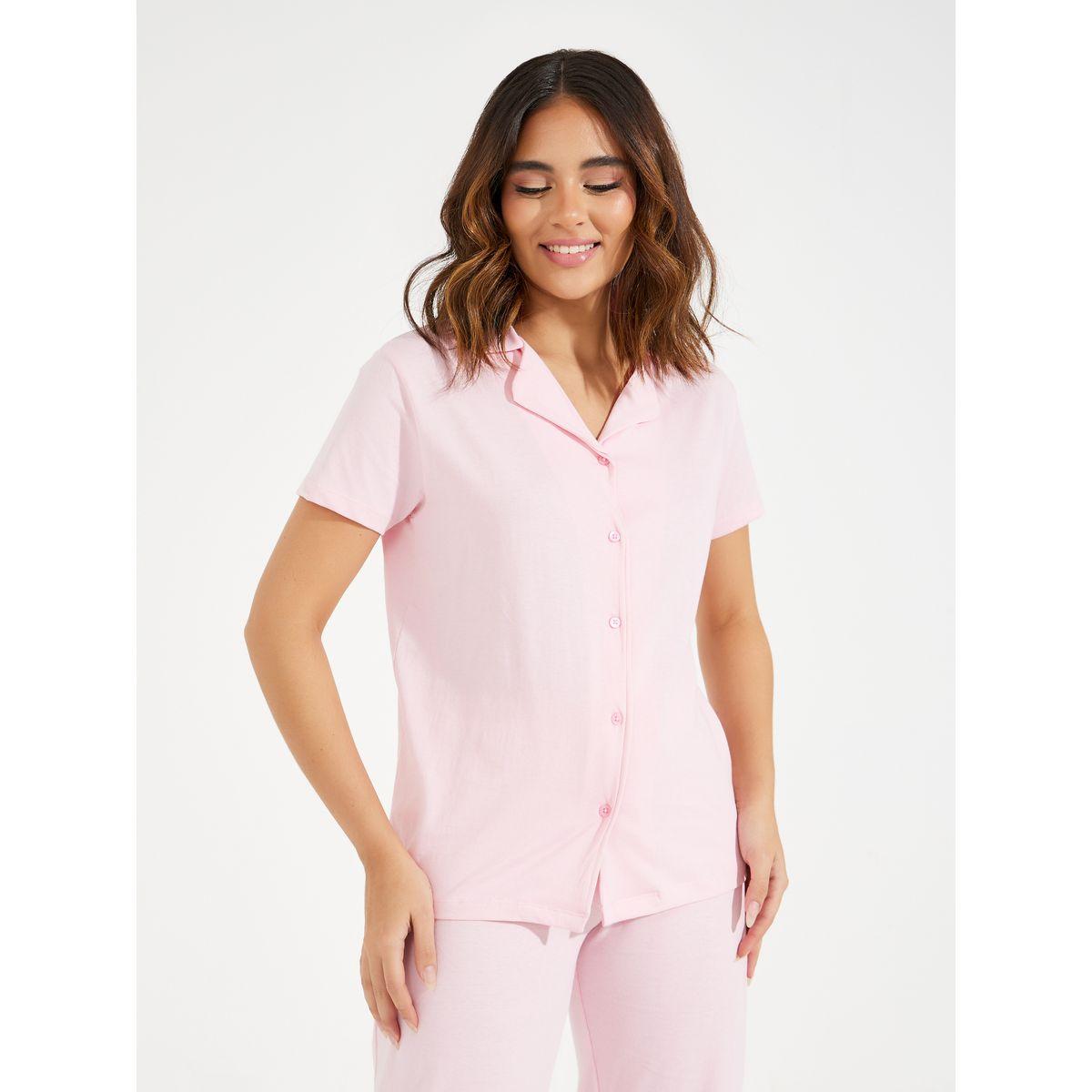Styli Unwind Cotton Jersey Short Sleeve Shirt & Pyjama Set-women-clothing-nightwear-pyjamas-longsets-image-3