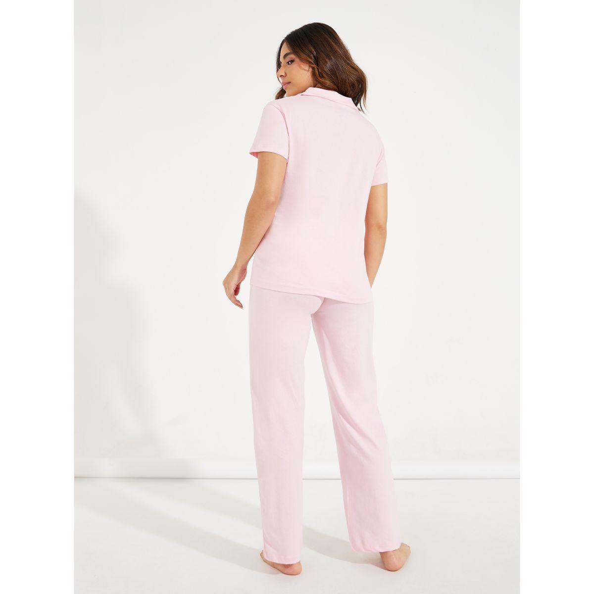Styli Unwind Cotton Jersey Short Sleeve Shirt & Pyjama Set-women-clothing-nightwear-pyjamas-longsets-image-5