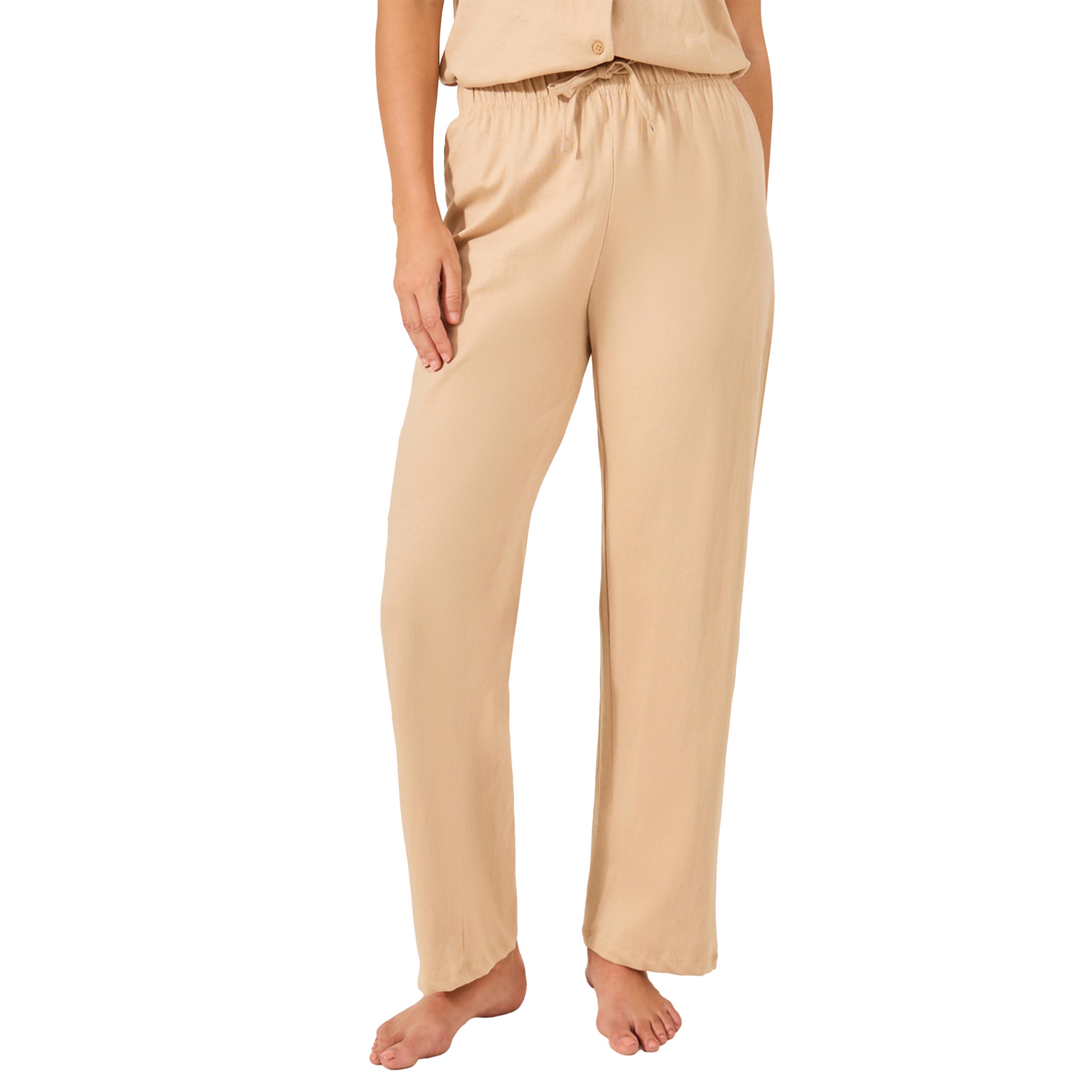ستايلي -  طقم بيجاما وقميص جيرسي سادة بأكمام قصيرة للنساء-women-clothing-nightwear-pyjamas-longsets-image-6