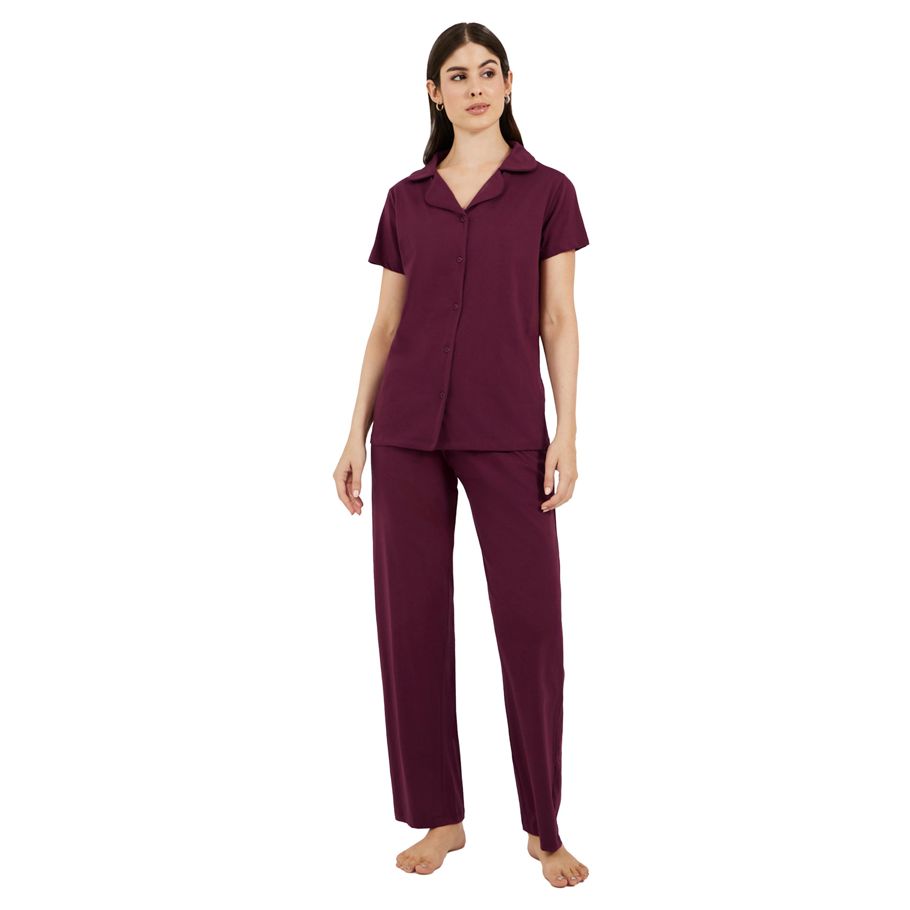 Styli Cotton Jersey Short Sleeve Shirt and Pyjama Set-women-clothing-nightwear-pyjamas-longsets-image-1