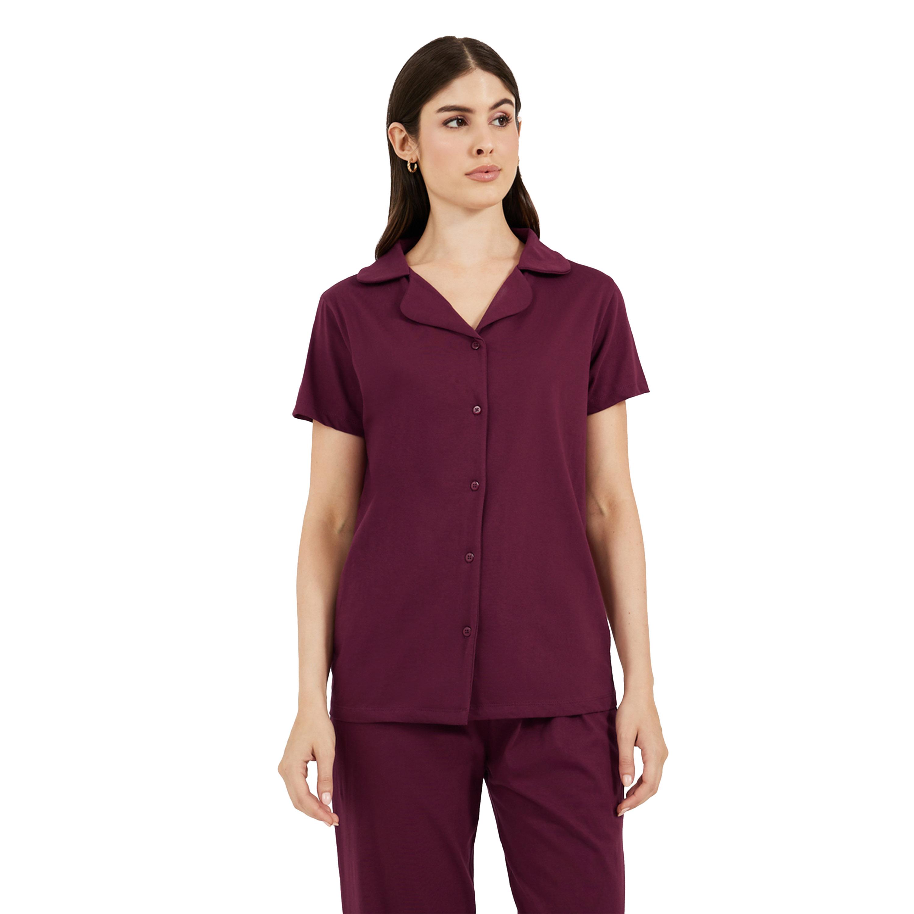 Styli Cotton Jersey Short Sleeve Shirt and Pyjama Set-women-clothing-nightwear-pyjamas-longsets-image-2