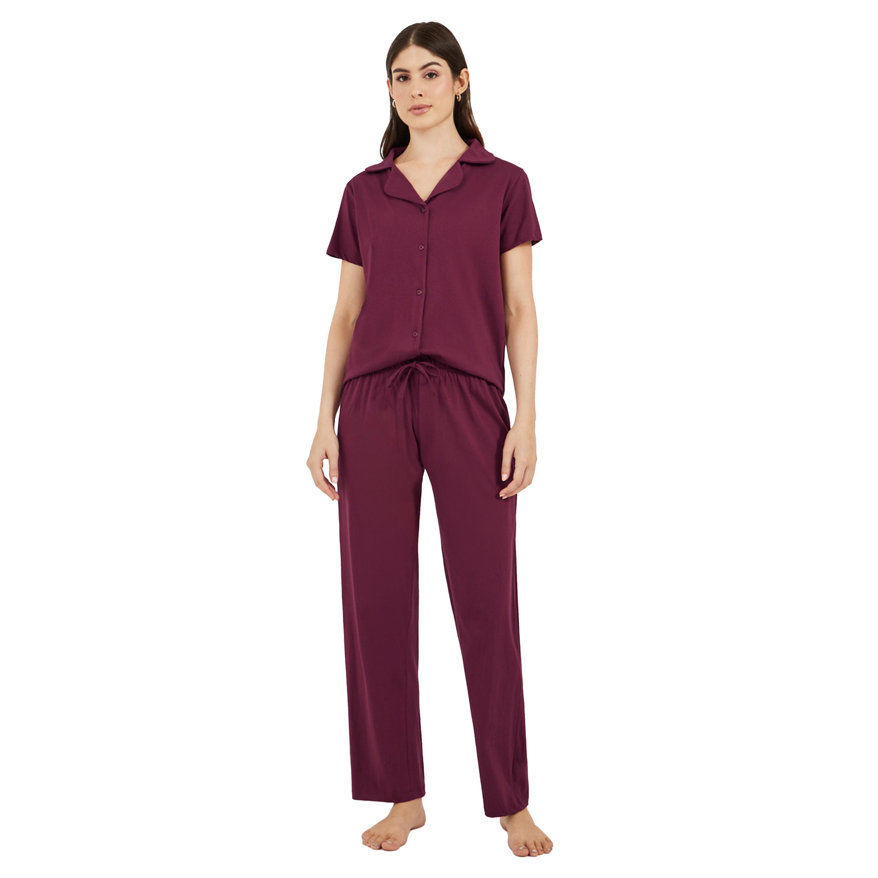 Styli Cotton Jersey Short Sleeve Shirt and Pyjama Set-women-clothing-nightwear-pyjamas-longsets-image-3