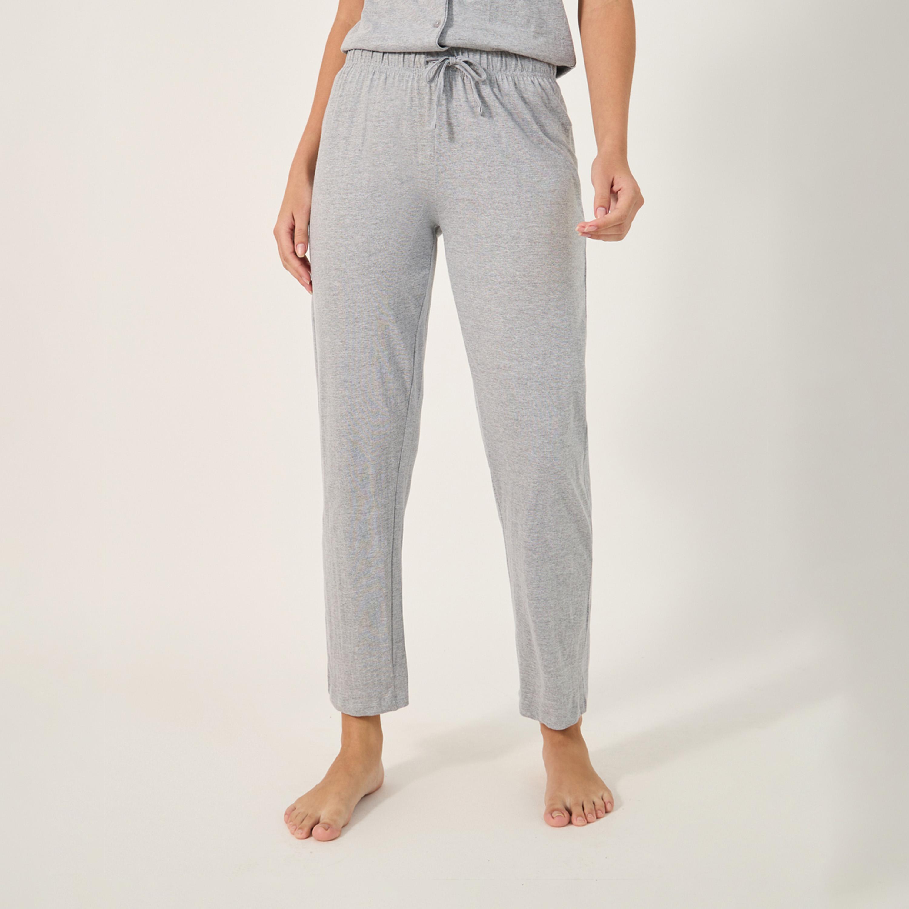 ستايلي - أنوايند قميص من قماش الجيرسي القطني بأكمام قصيرة وأزرار مع بنطال بيجامة-women-clothing-nightwear-pyjamas-longsets-image-6