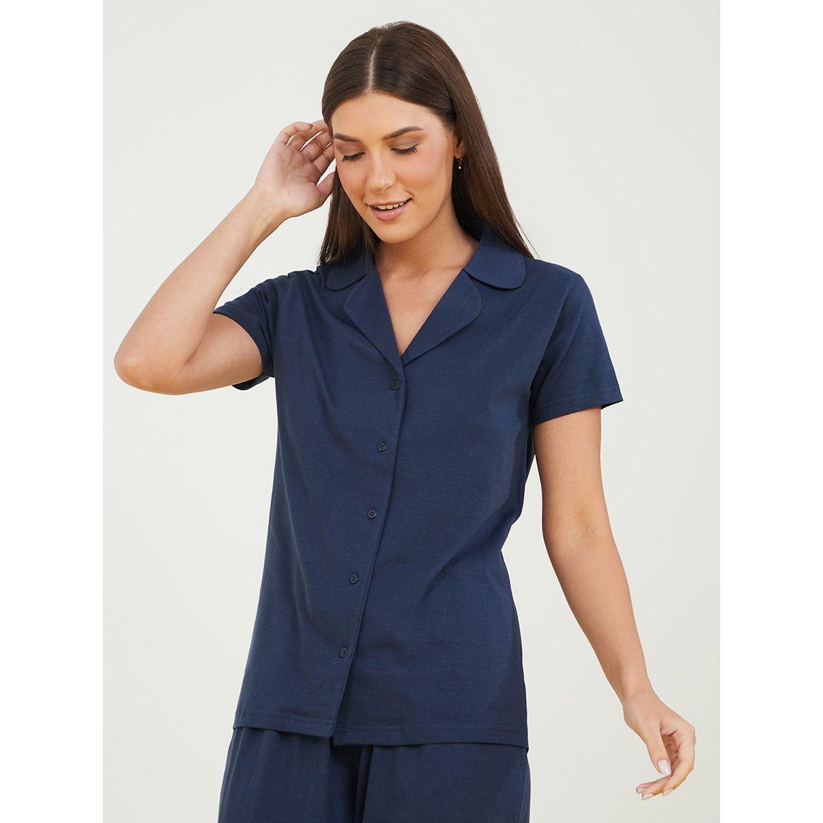 Styli Unwind Cotton Jersey Short Sleeve Shirt and Pyjama Set-women-clothing-nightwear-pyjamas-longsets-image-2