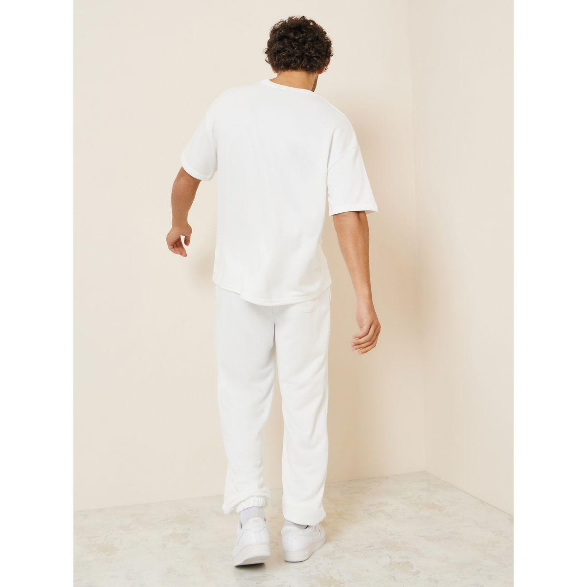 Styli Limited Slogan Print Oversized Terry T-Shirt & Jogger Co-Ord Set-men-clothing-coordsets-image-7