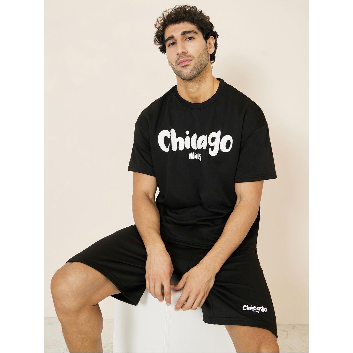 Styli Limited City Print Oversized Terry T-Shirt & Shorts Co-Ord Set-men-clothing-coordsets-image-1
