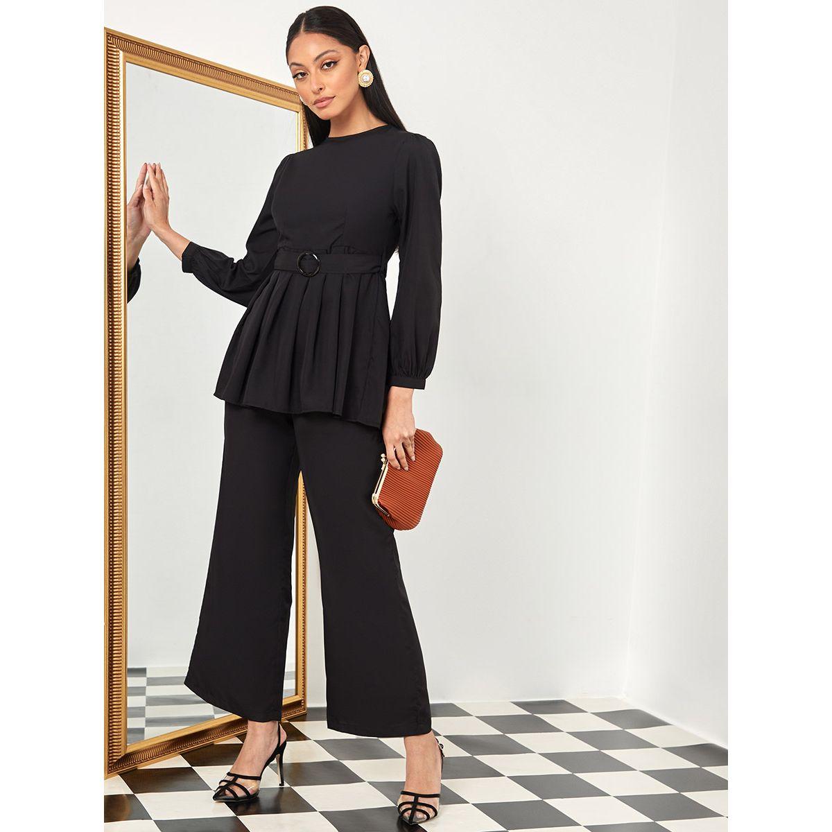 طقم منسق من ( بنطال + بلوزة )-women-clothing-coordsets-image-1
