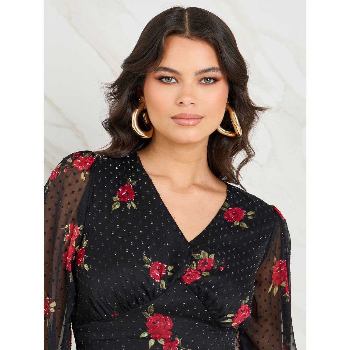 فستان طويل مطبع بطبعة زهور-women-clothing-dresses-image-4