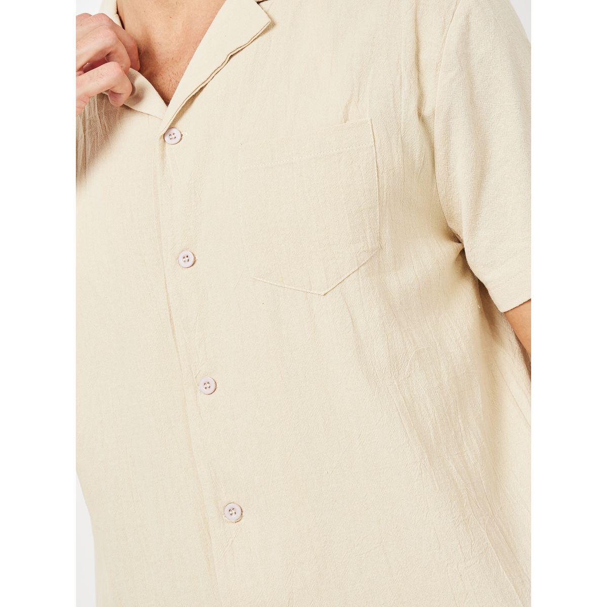Styli Woven Textured Shirt & Pintuck Detail Short Co-Ords-men-clothing-coordsets-image-3