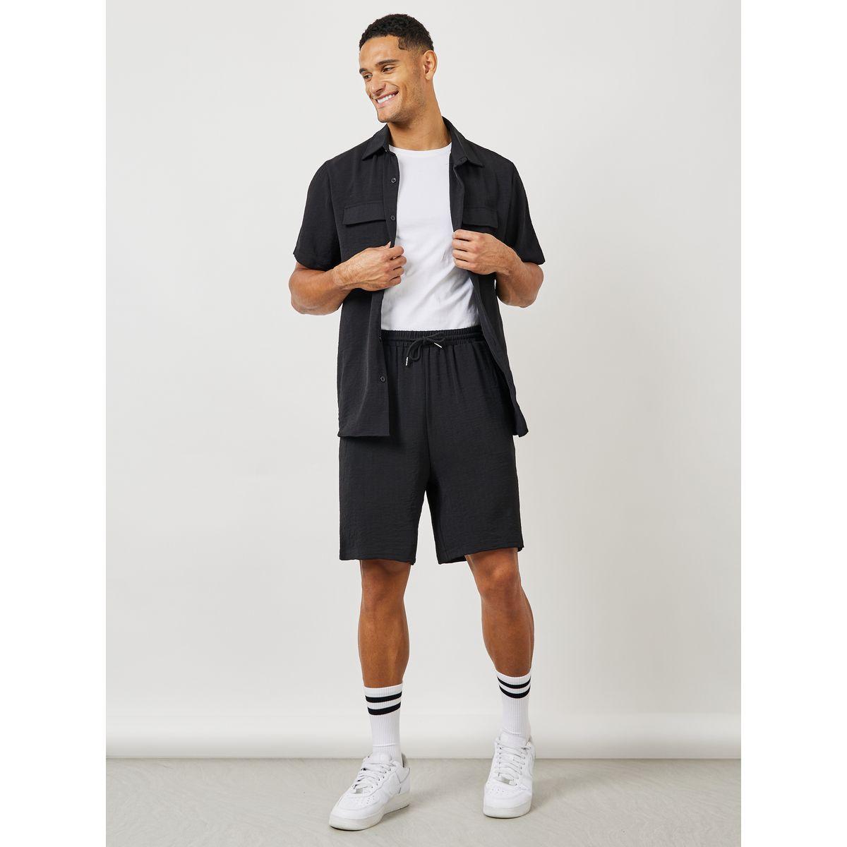 Styli Flap Pocket Woven Shirt & Shorts Co-Ords-men-clothing-coordsets-image-1