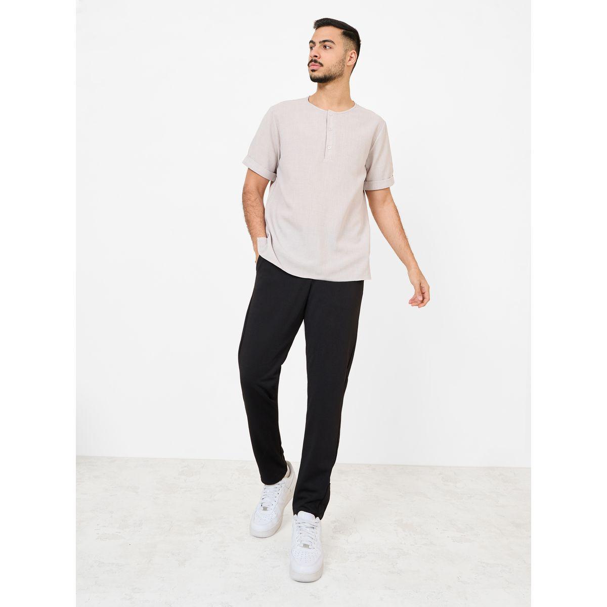 قميص منسوج بأكمام مطوية-men-clothing-shirts-image-2