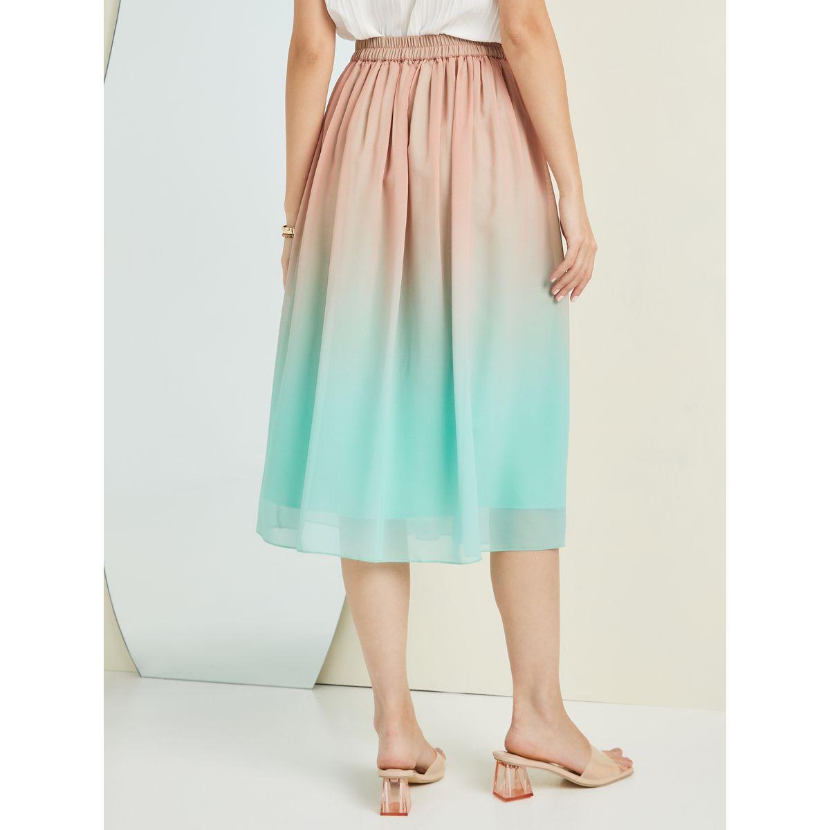 Styli Gradient Effect Flared Midi Skirt-women-clothing-bottoms-skirts-image-4
