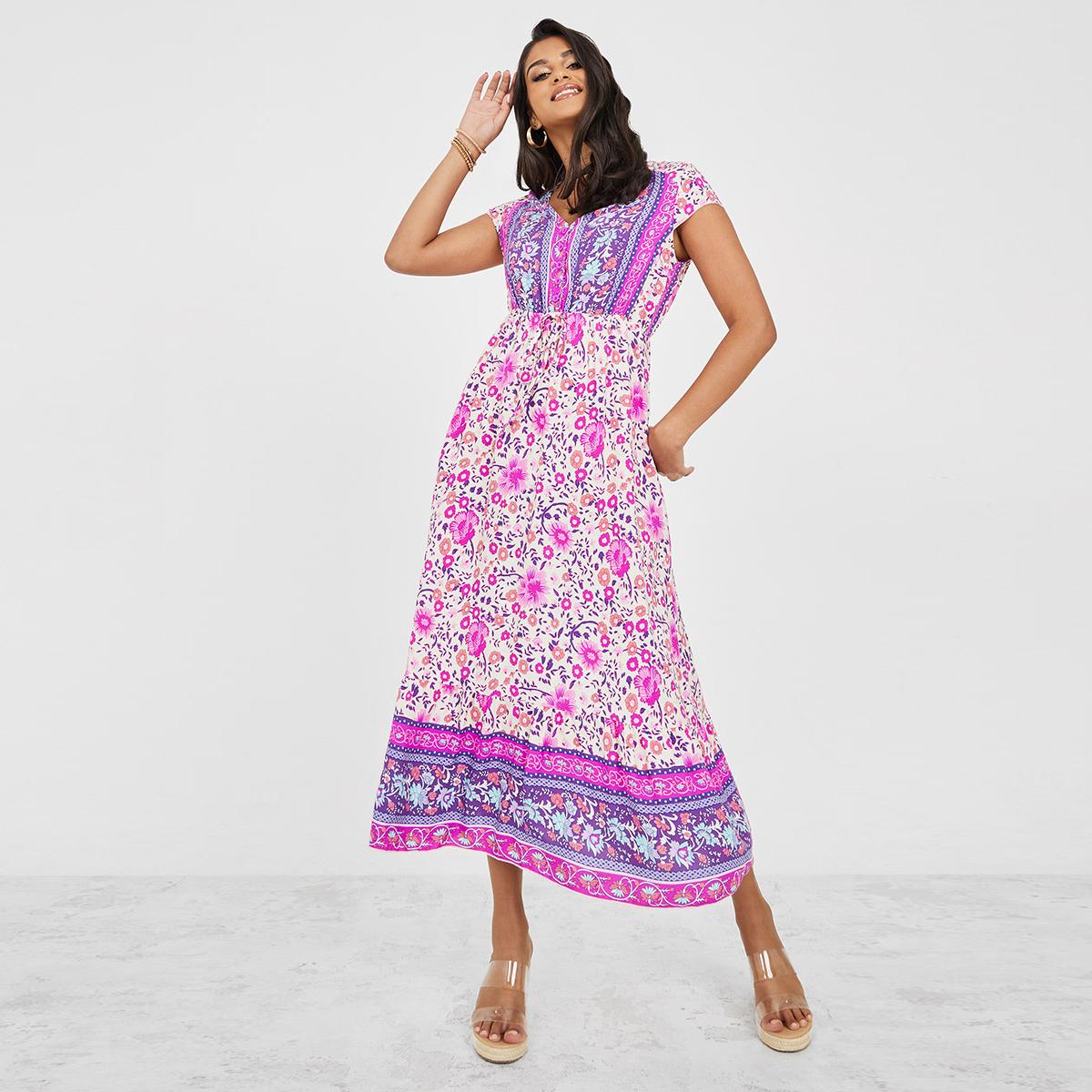 فستان ميدي مطبع بطبعة بوهيمية-women-clothing-dresses-image-1