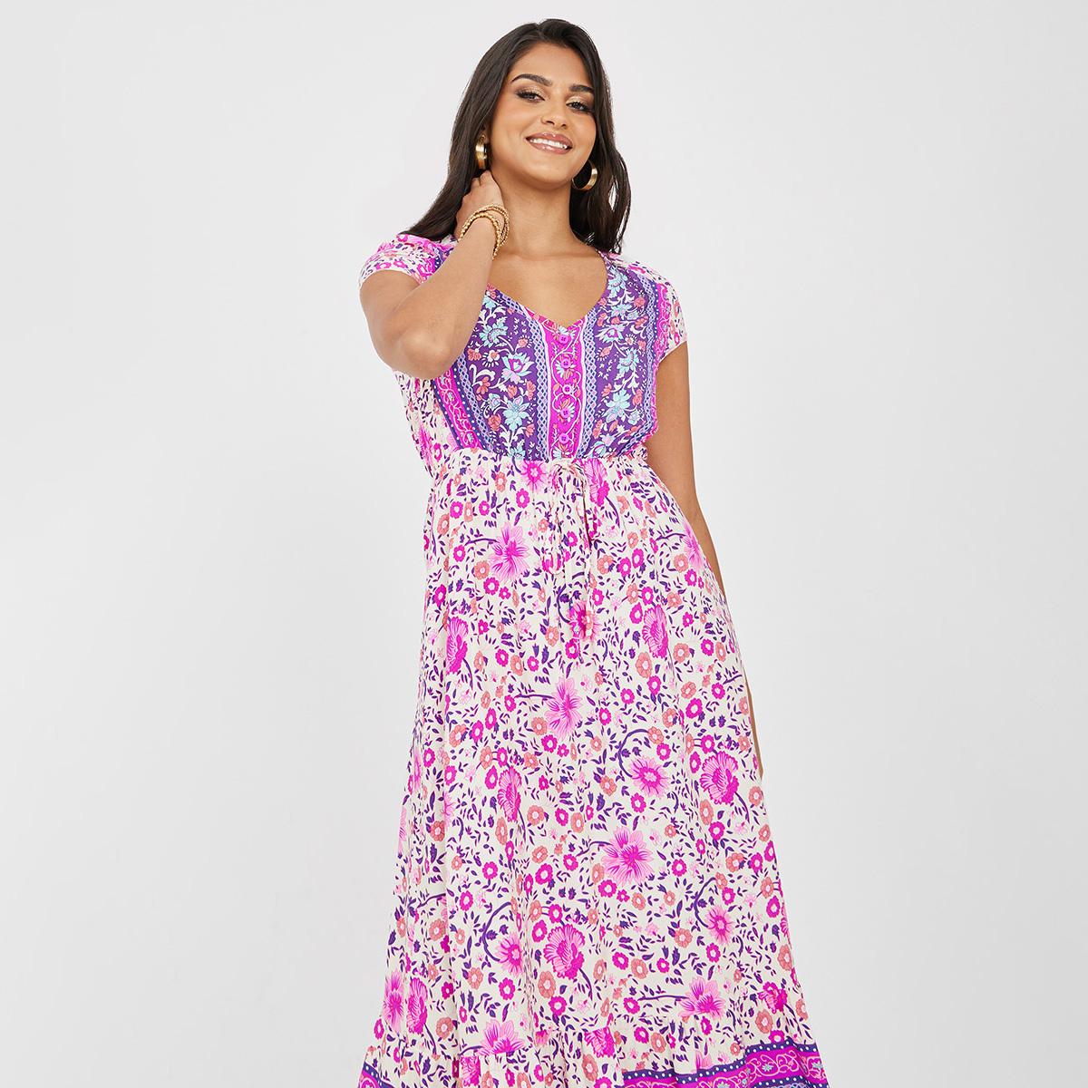 فستان ميدي مطبع بطبعة بوهيمية-women-clothing-dresses-image-2