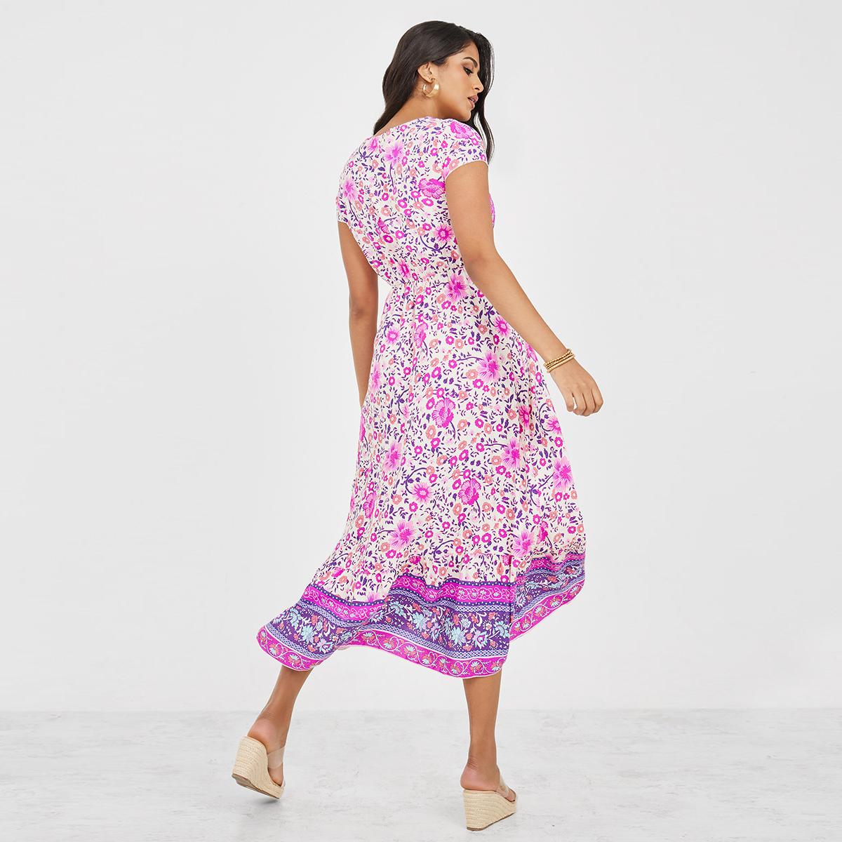 Styli Bohemian Print Button Detail Midi Dress-women-clothing-dresses-image-4