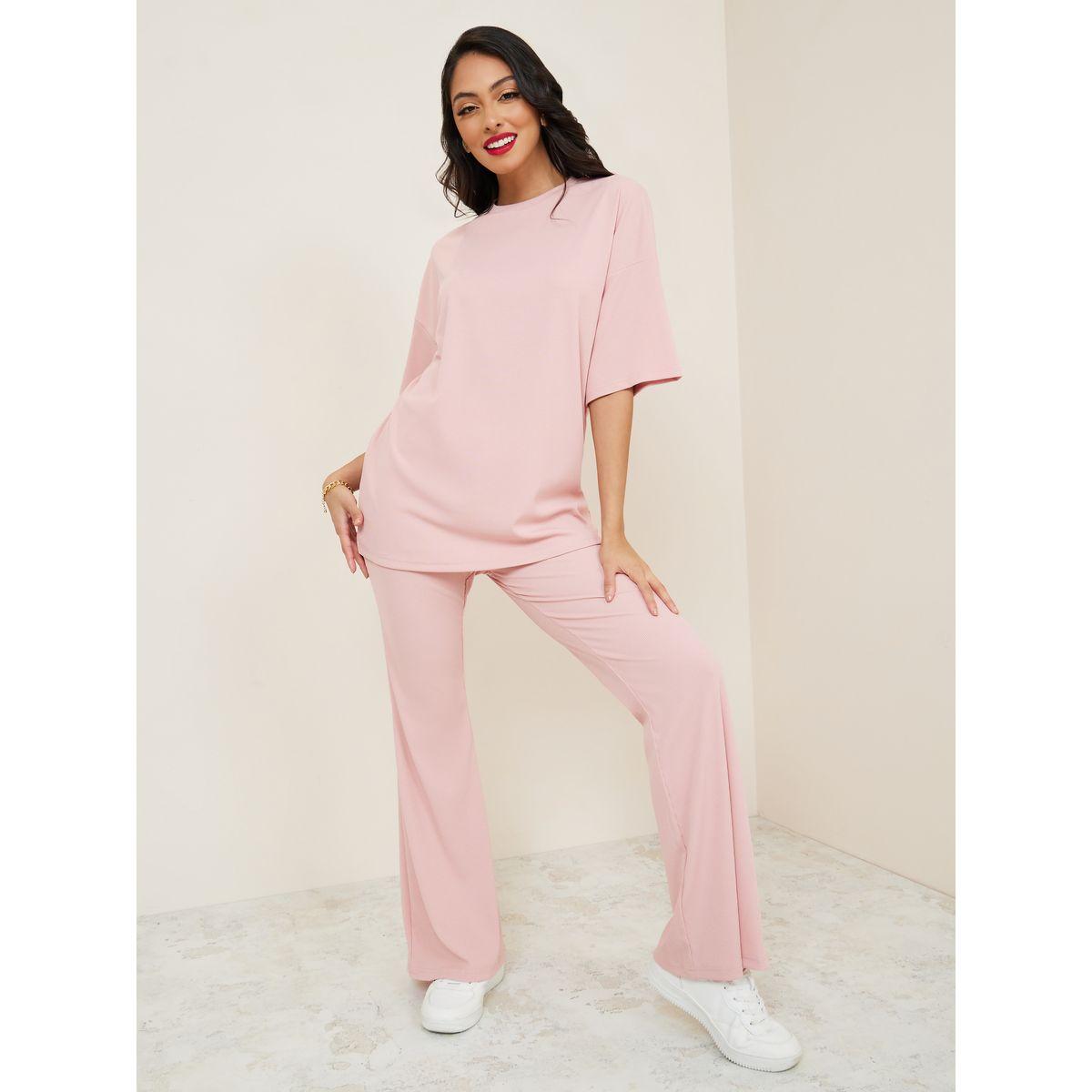 طقم منسق من ( بنطال + تيشيرت )-women-clothing-coordsets-image-1