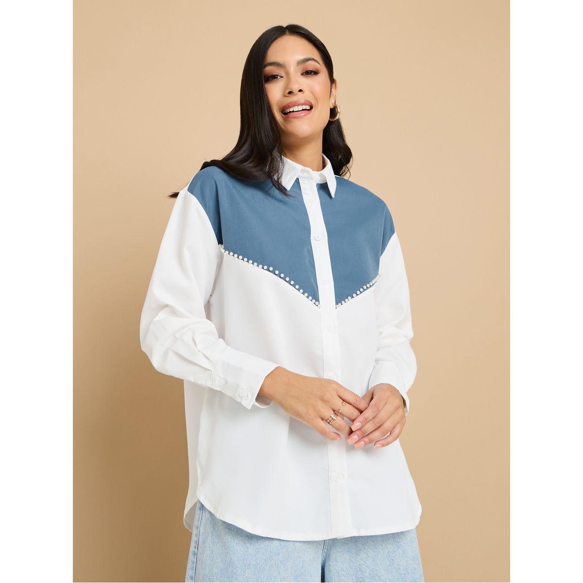 بلوزة واسعة بنمط كتل الالوان-women-clothing-shirtsandblouses-shirts-image-3