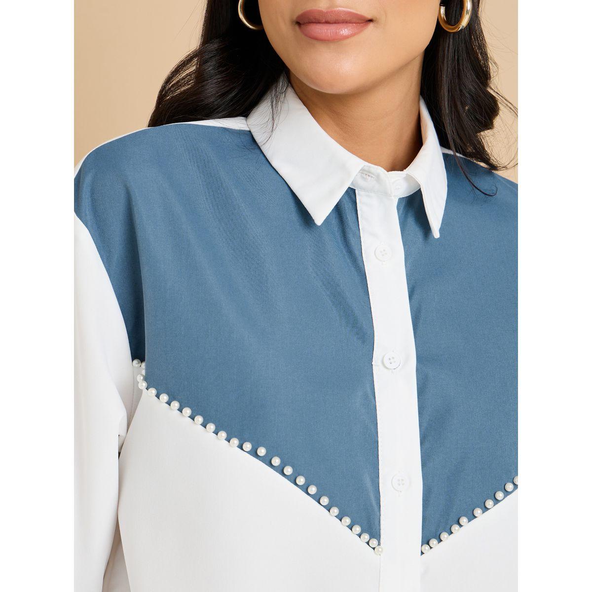 بلوزة واسعة بنمط كتل الالوان-women-clothing-shirtsandblouses-shirts-image-4