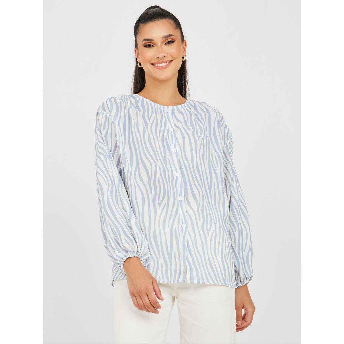 Styli Volume Sleeves Animal Print Blouse-women-clothing-shirtsandblouses-blouses-image-3