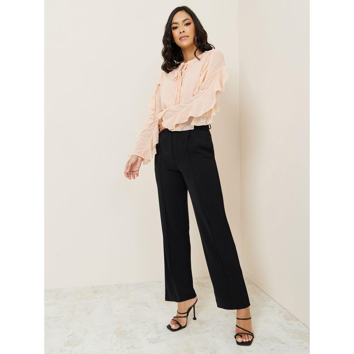 بلوزة بقصة عادية وياقة بأربطة-women-clothing-shirtsandblouses-blouses-image-2