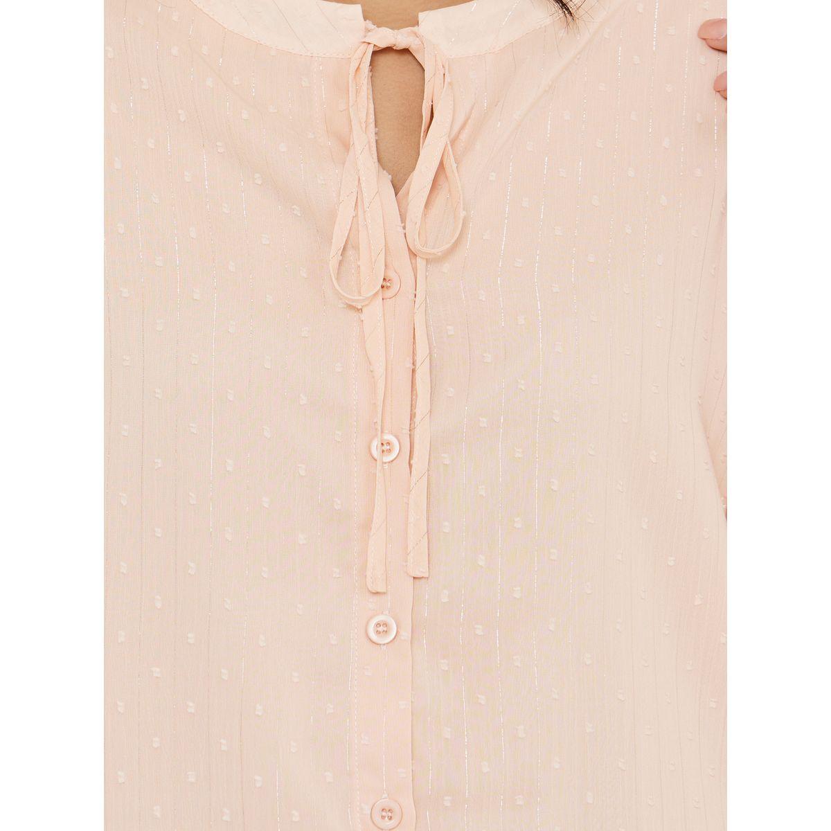 Styli Tie-Up Neck Frill Detail Regular Fit Blouse-women-clothing-shirtsandblouses-blouses-image-4
