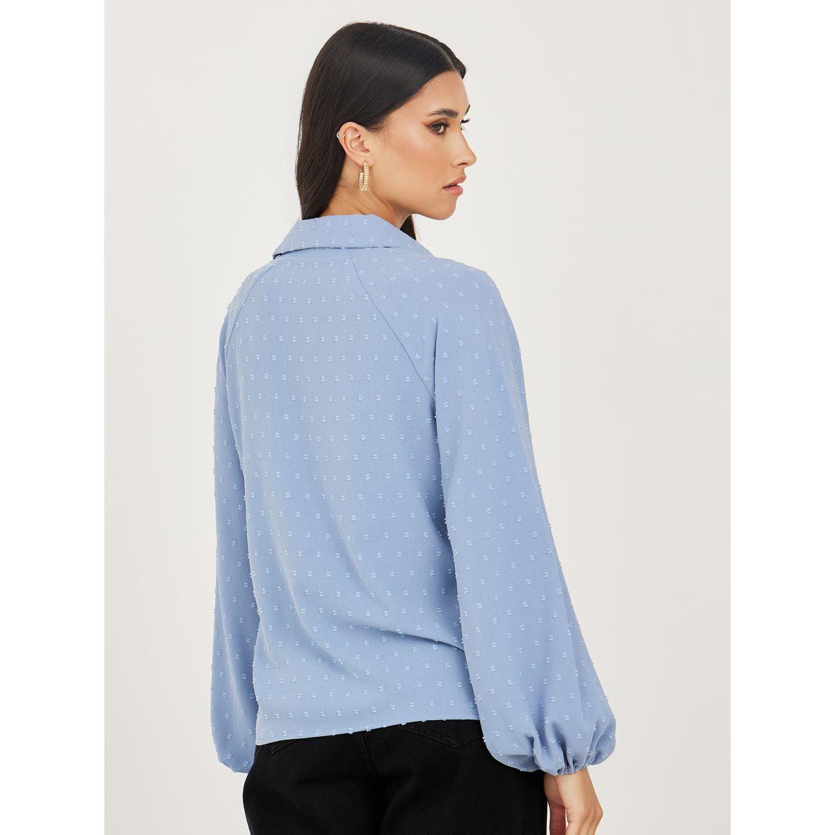 بلوزة بقصة عادية واكمام بالون-women-clothing-shirtsandblouses-shirts-image-1