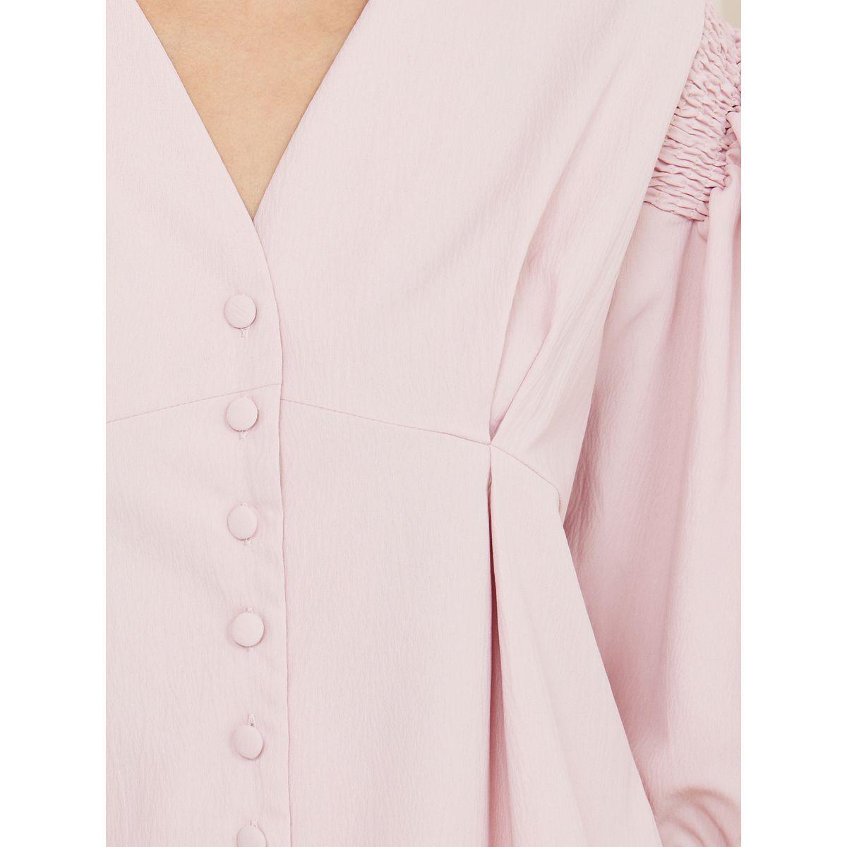 Styli V Neck 3/4 Sleeve Regular Fit Blouse-women-clothing-shirtsandblouses-blouses-image-3