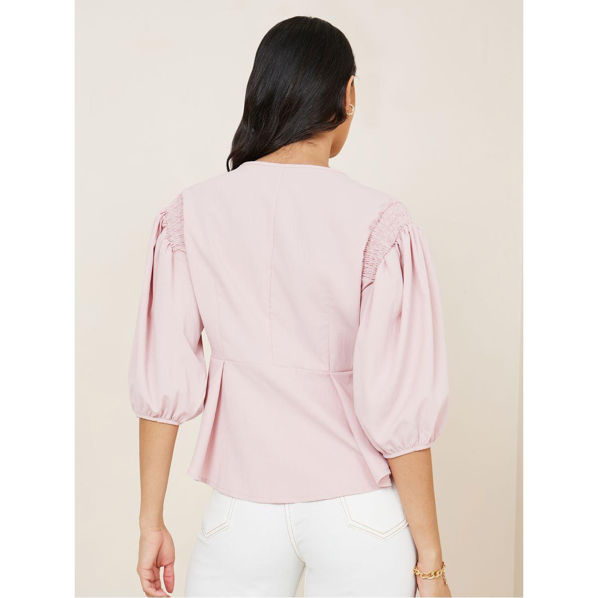 بلوزة بقصة عادية وأزرار غلق-women-clothing-shirtsandblouses-blouses-image-4