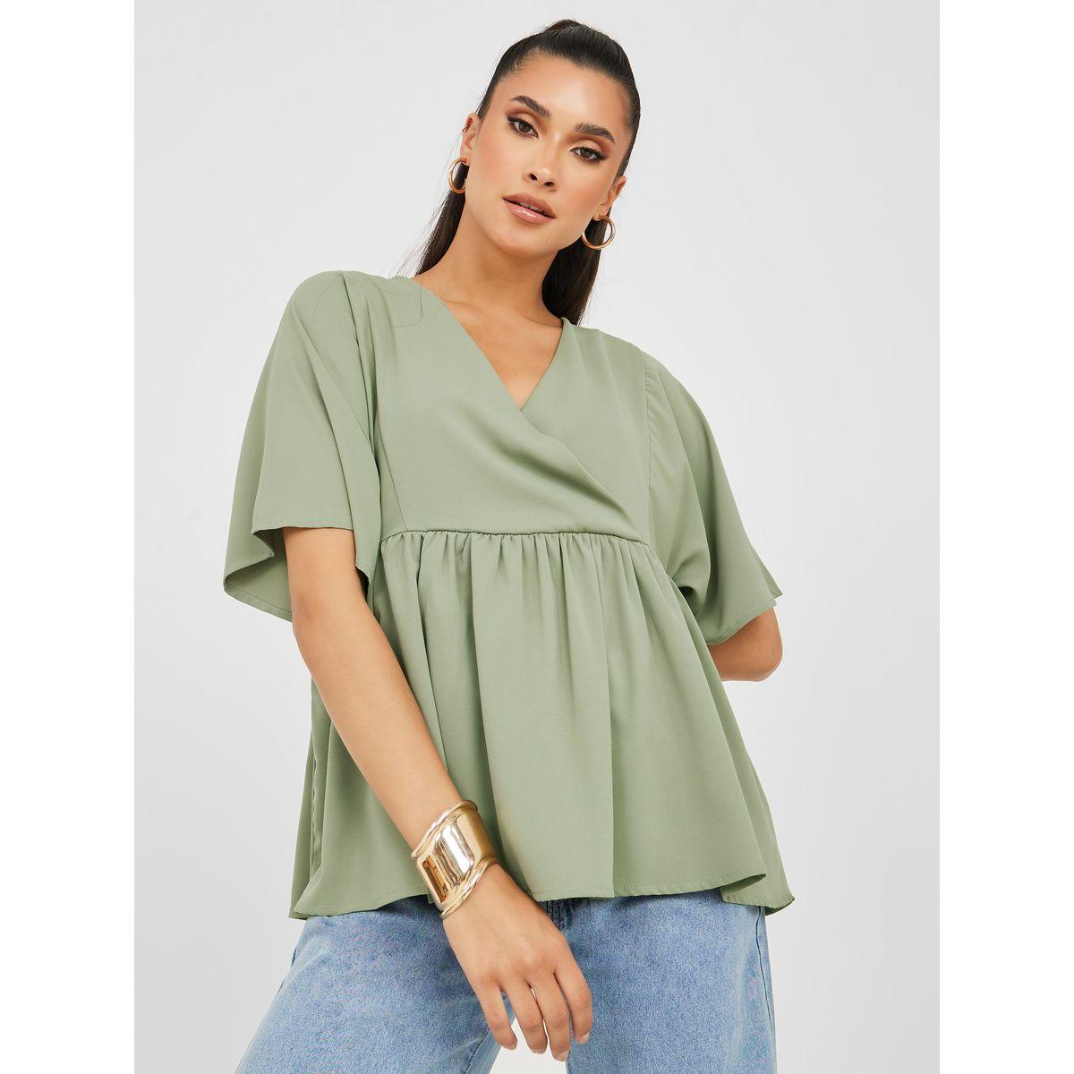 بلوزة بيبلوم بقصة عادية-women-clothing-shirtsandblouses-blouses-image-1