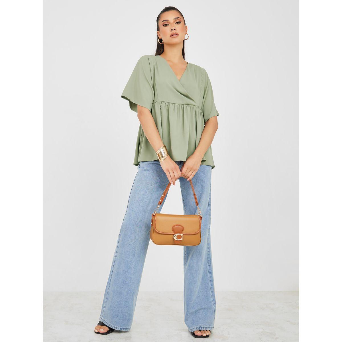 Styli Regular Fit V Neck Peplum Top-women-clothing-shirtsandblouses-blouses-image-2