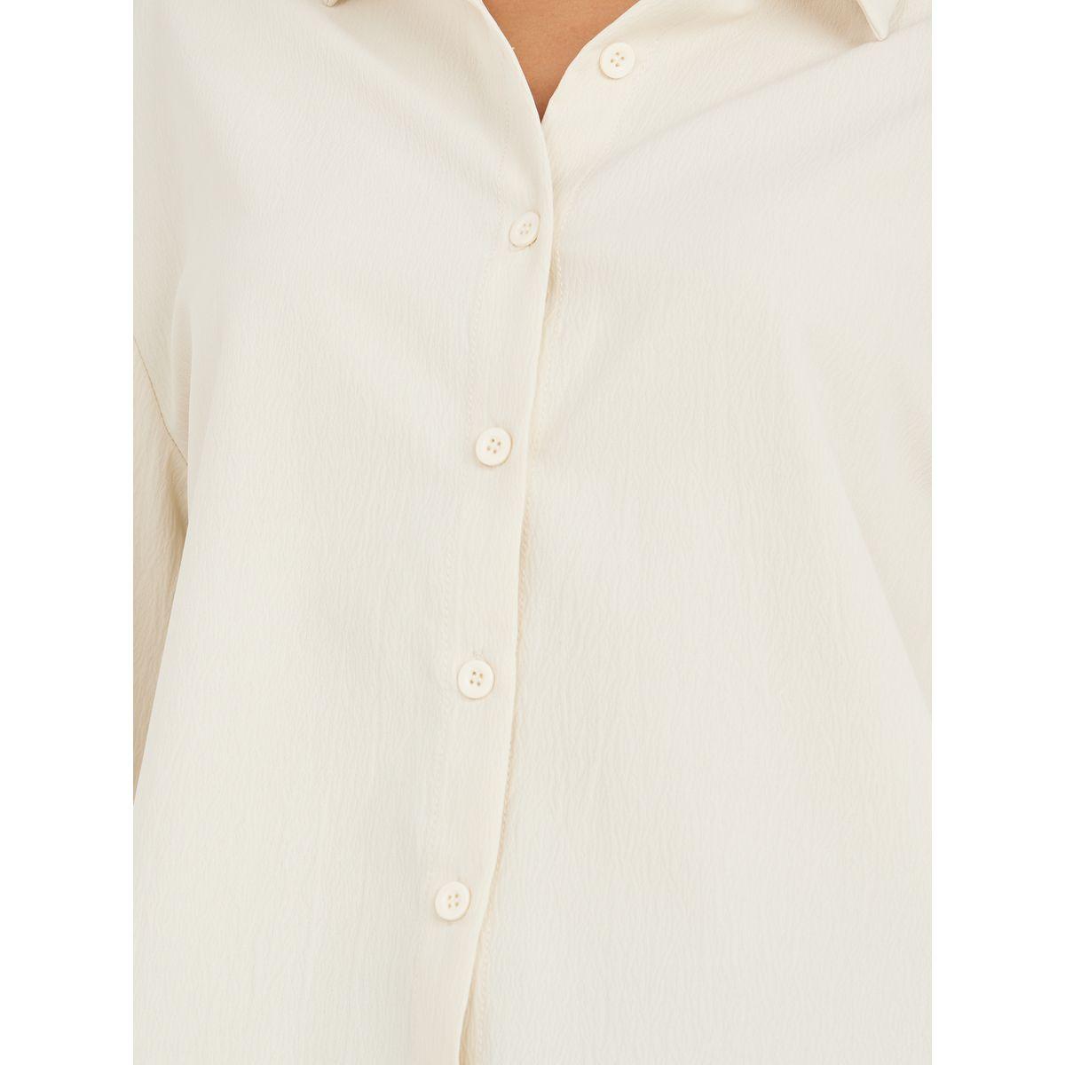 Styli Solid Flute Sleeve Shirt with Button Placket-women-clothing-shirtsandblouses-shirts-image-4