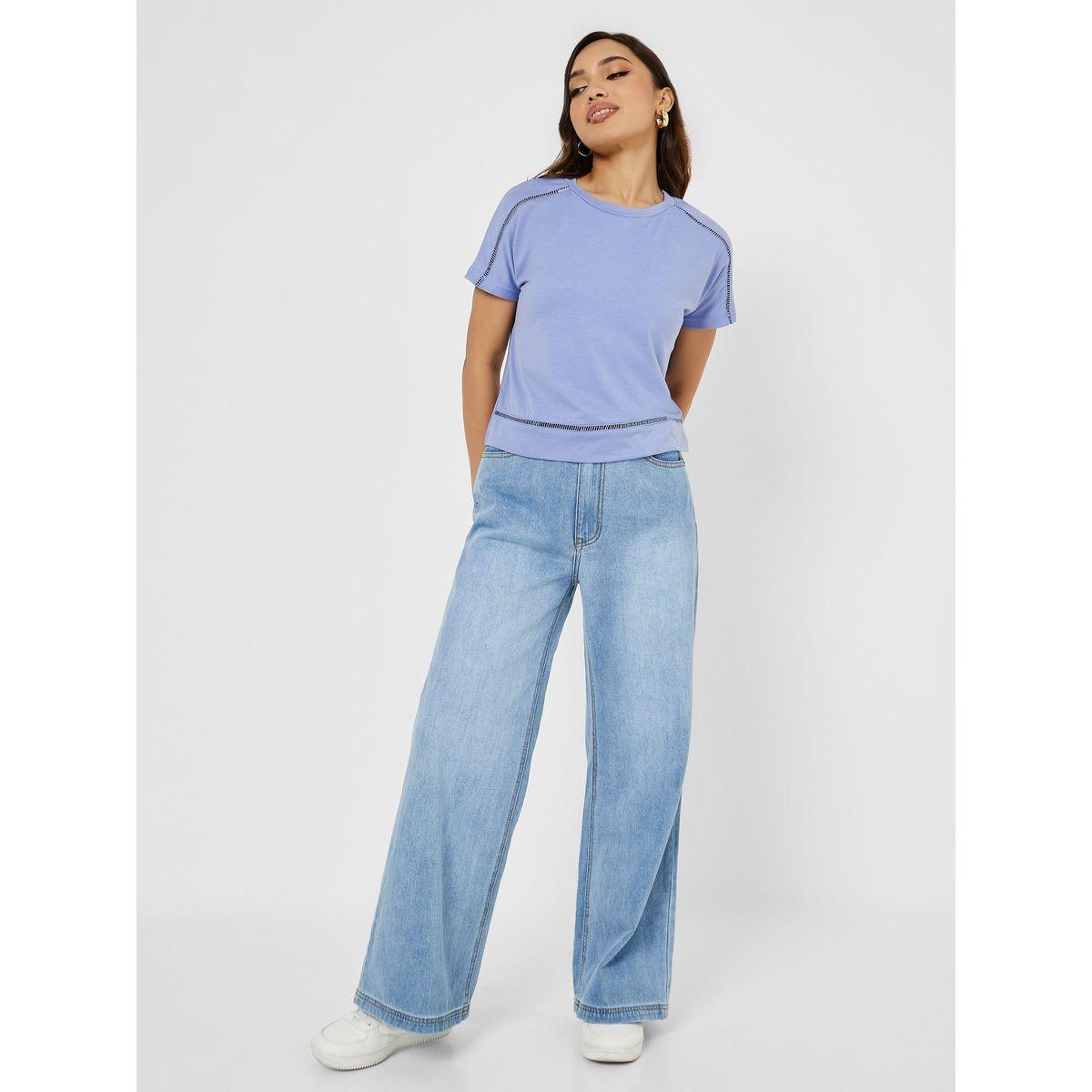 تيشيرت بقصة عادية وفتحات-women-clothing-tshirts-image-2