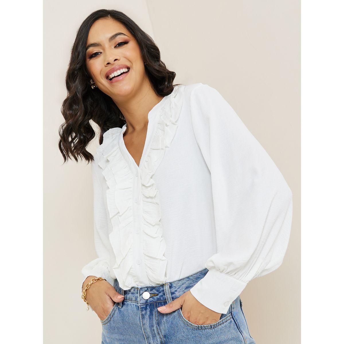 بلوزة بقصة عادية واكمام طويلة-women-clothing-shirtsandblouses-blouses-image-1