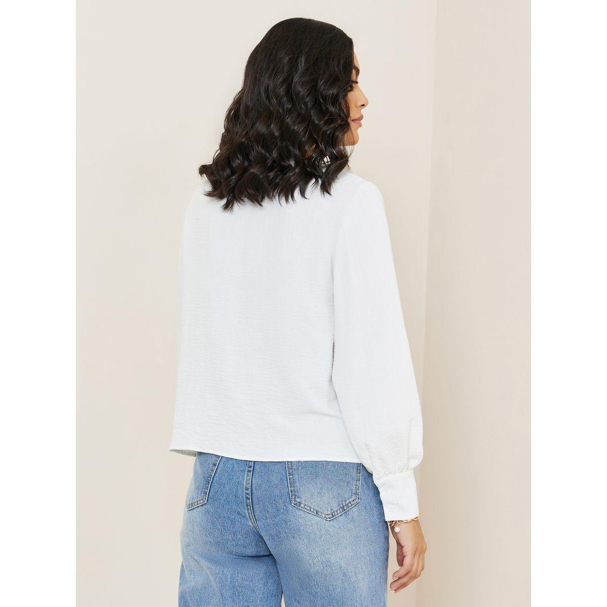 Styli Notch Neck Frill Detail Regular Fit Blouse-women-clothing-shirtsandblouses-blouses-image-5