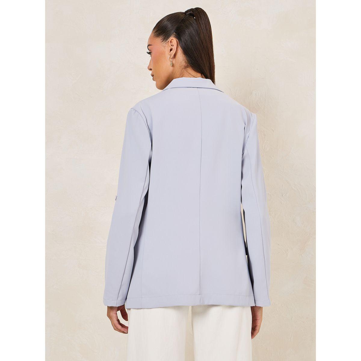 Styli Regular Fit Roll-Up Sleeves Blazer with Flap Detail-women-clothing-coatsandjackets-blazers-image-6